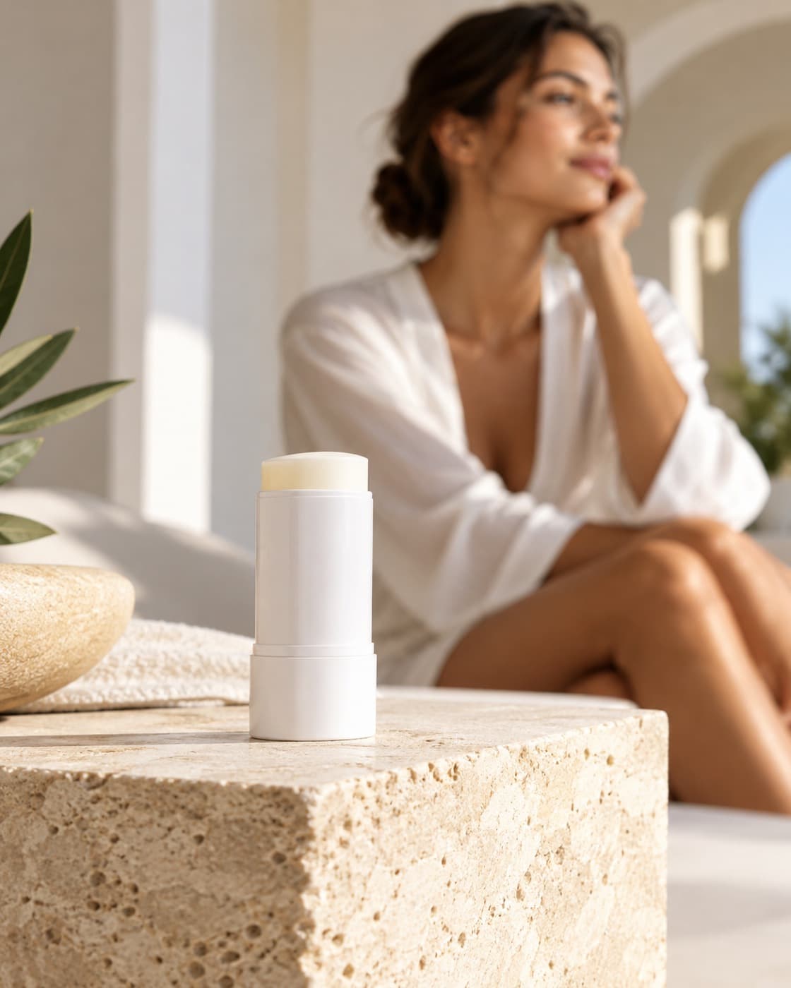 Protector solar en barra · Imagen generada para LUMINA DERMA CLINIC